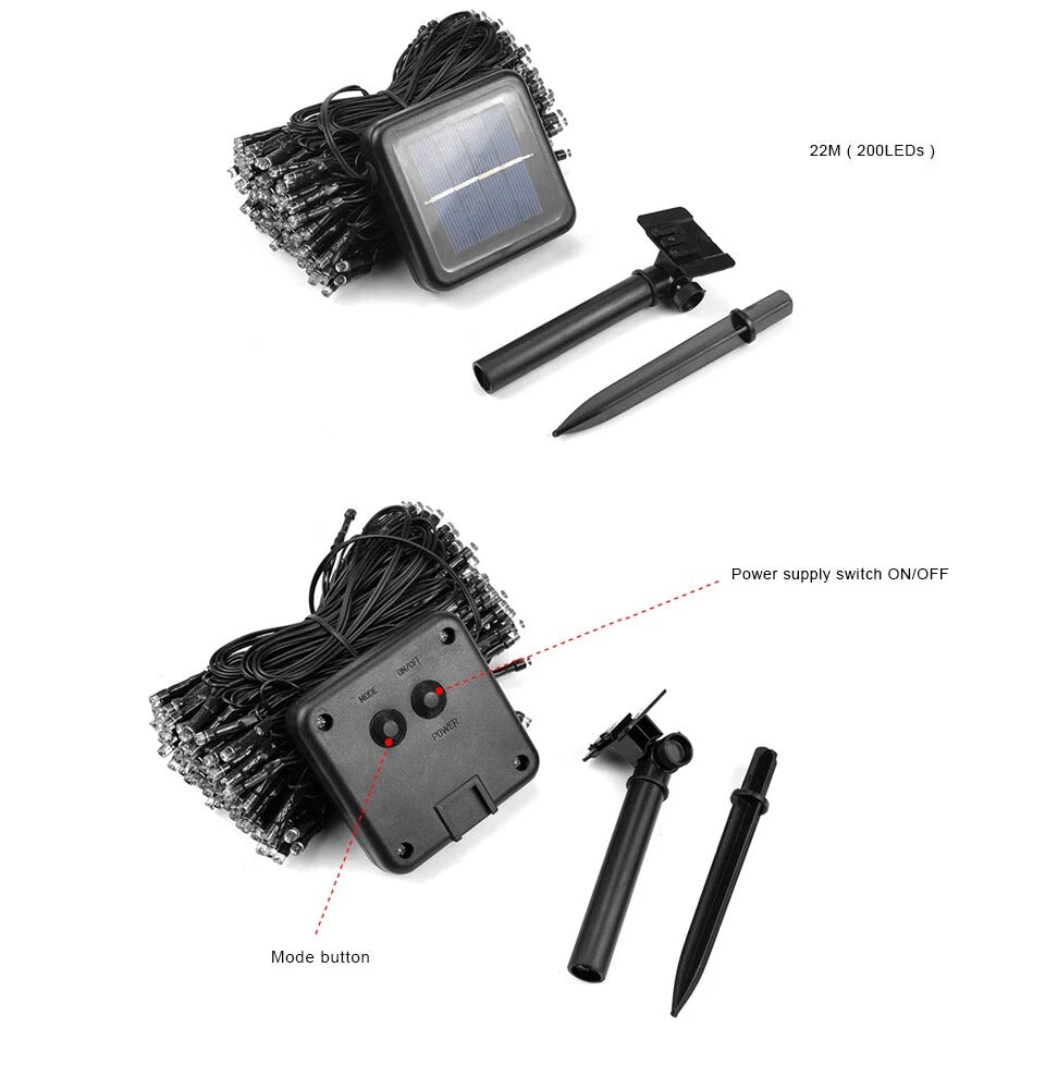 SolarGlow: Luces LED Navideñas Solares